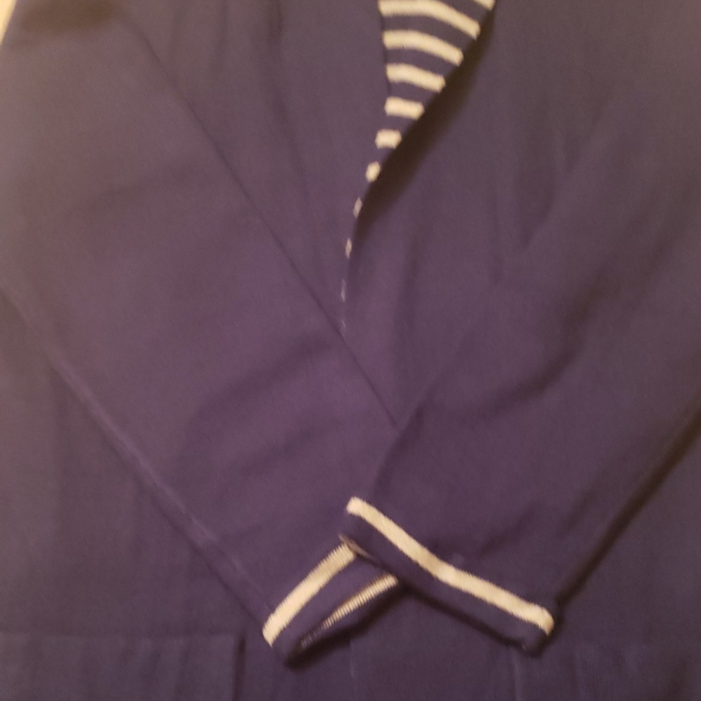 EUC Joseph A. Navy blue/tan hooded jacket - Picture 6 of 9